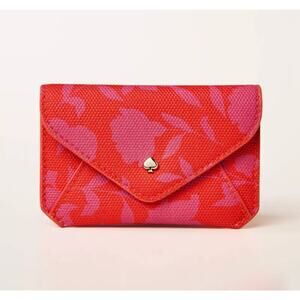 kate spade new york x Target Classic Rose Envelope Card Case Wallet Pink Red